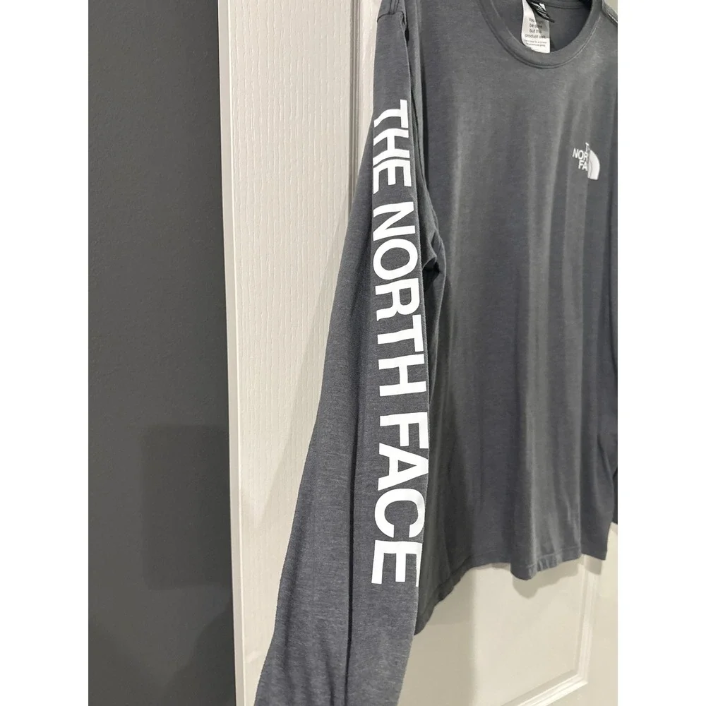 The North Face Mens XXL Grey Circular Design Long Sleeve Graphic T-Shirt Logo - Picture 3 of 5